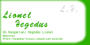 lionel hegedus business card